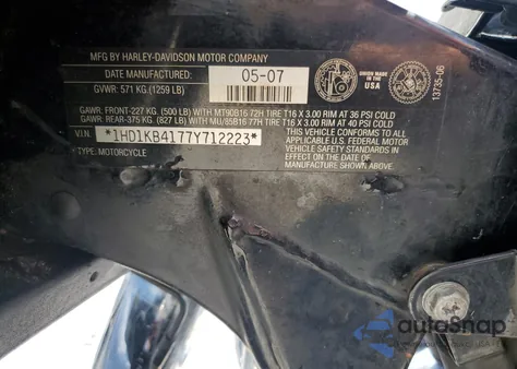 2007 Harley-Davidson Flhx from USA, damaged, VIN 1HD1KB4177Y712223